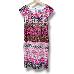 Rabbit Rabbit Rabbit Floral Dress Womens Size 8 Stretch Lined Feminine Vintage